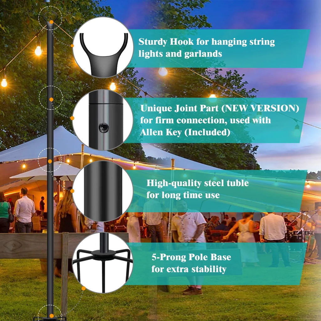 2PACK 9ft Steel Powder Coated Shade Sail Support Pole P464