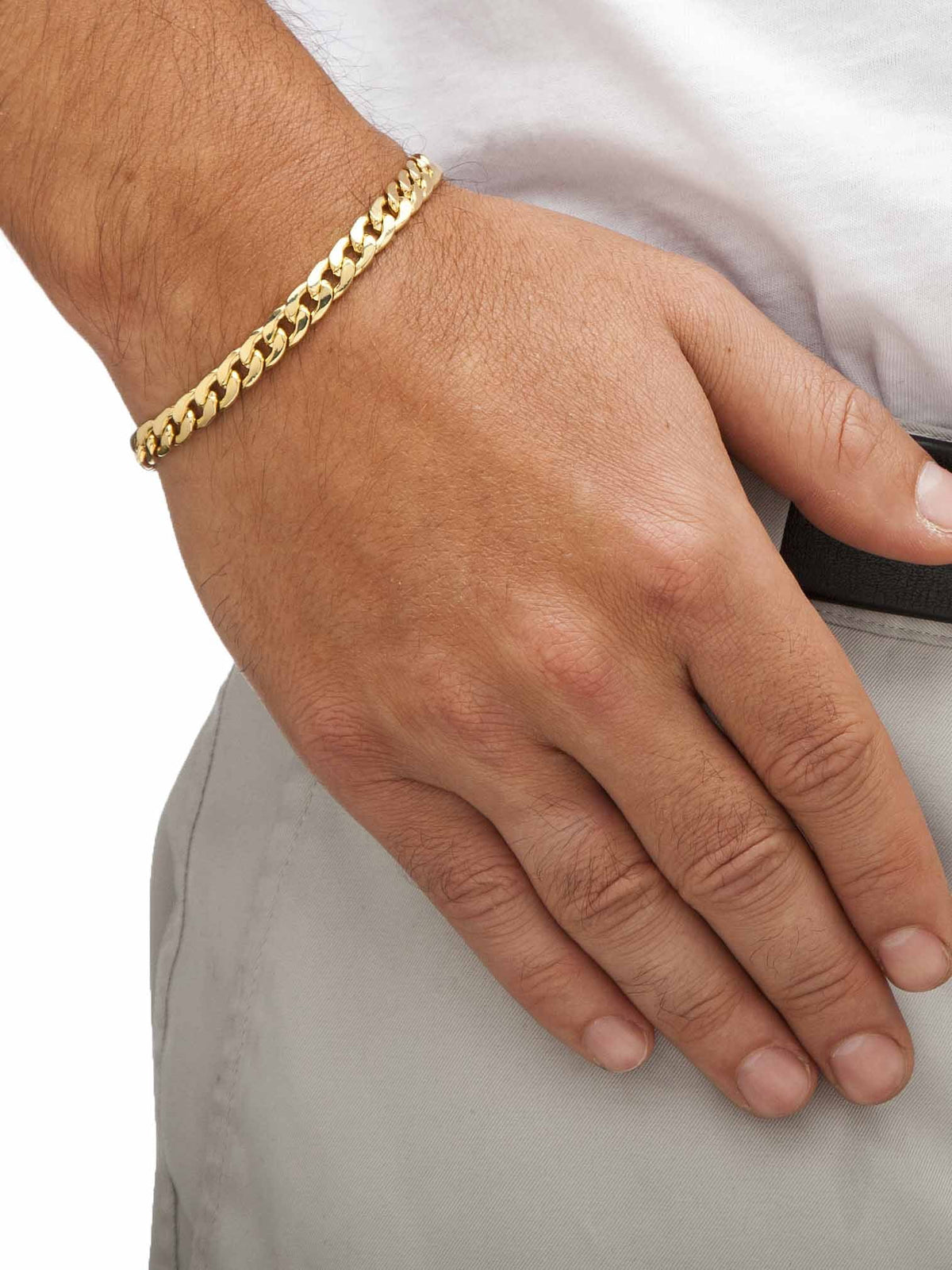 Men's Curb-Link Chain Necklace and Bracelet Set 20" 8" Gold Ion-Plated X728893