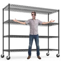 75.6" H Metal Wire Shelving Unit with Wheels D8205