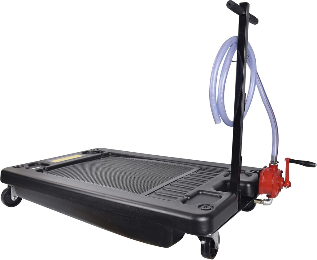 17 Gallon Low Profile Portable Oil Drain Pan with 8 Feet Evacuation Hose Y39949