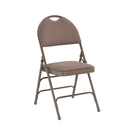 Beige Fabric Metal Folding Chair with Easy-Carry Handle T6896
