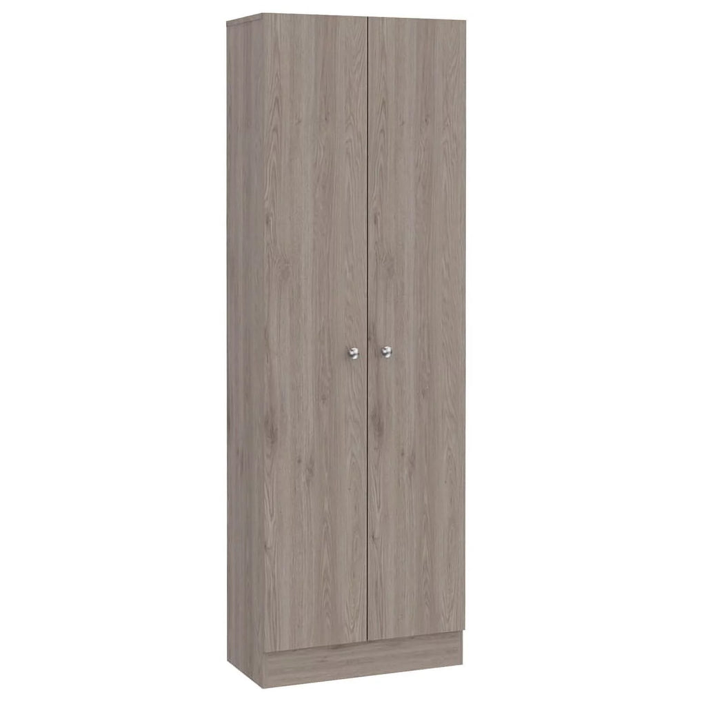 2 Piece Wood Two-Door Pantry Cabinet Set in Light Gray Z11327