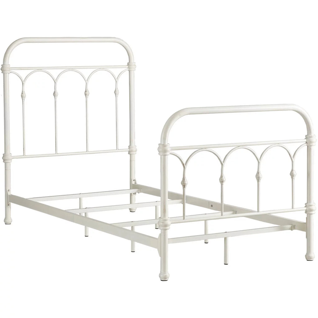 White Classic Metal Twin Bed C369092