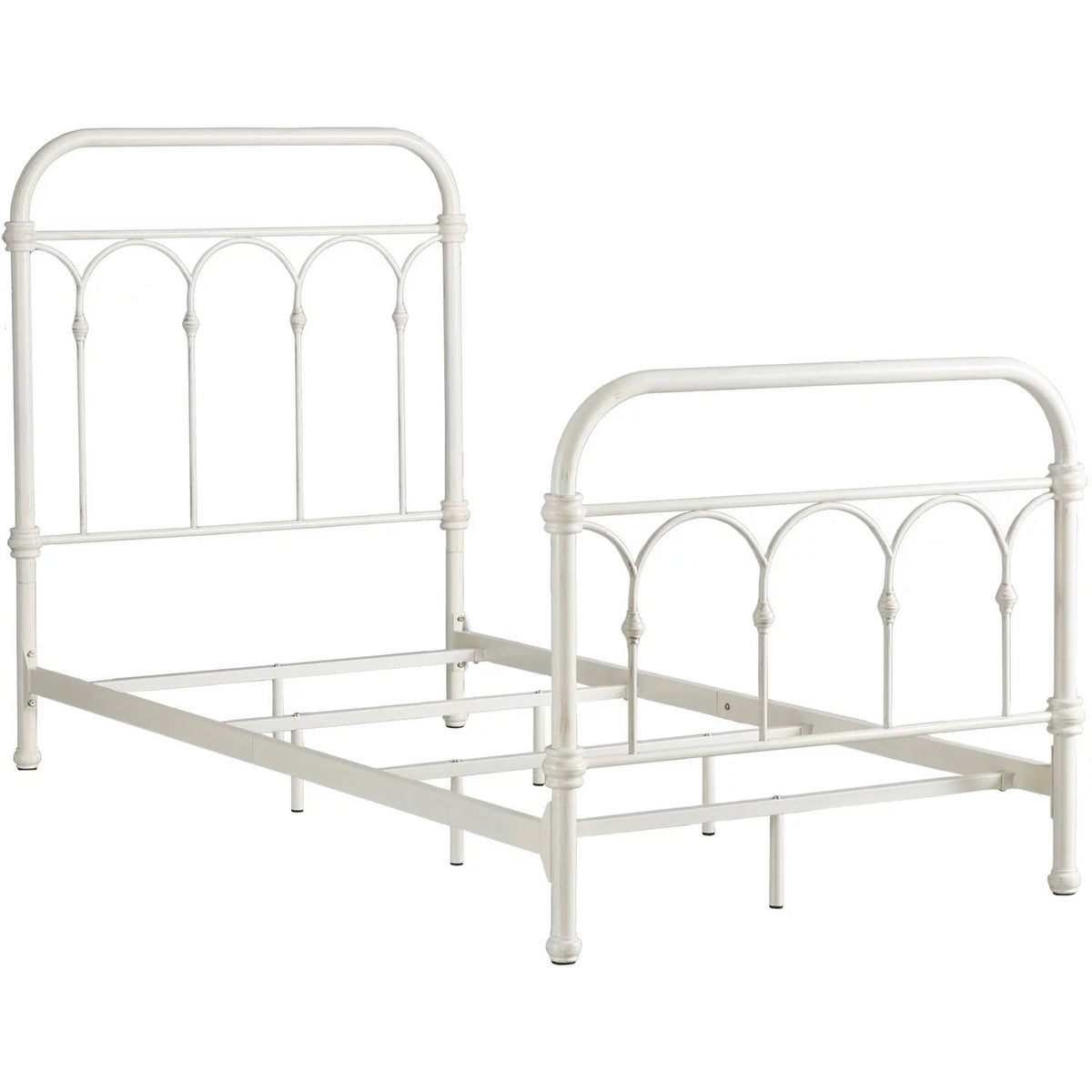 White Classic Metal Twin Bed C369092